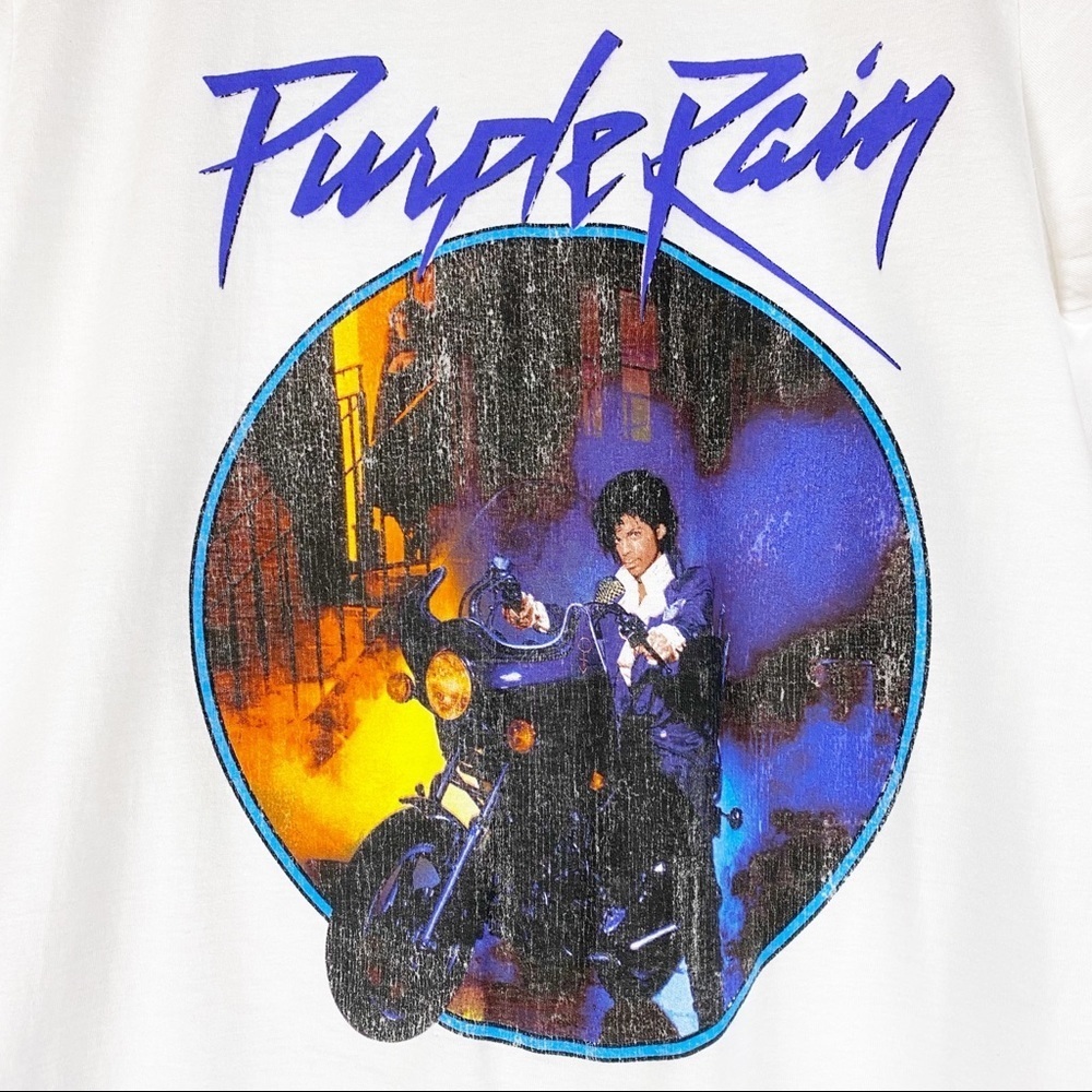 NEW Prince Purple Rain Retro Graphic Cotton Tee Shirt S - Picture 2 of 4